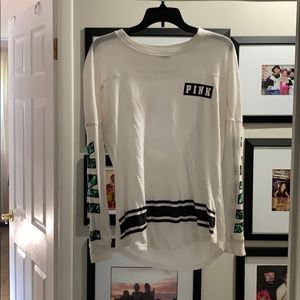 PINK long sleeve open back tee